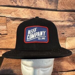 Neff Company Est. 2002 Black Snapback Hat Cap Adjustable Skater Surfwear